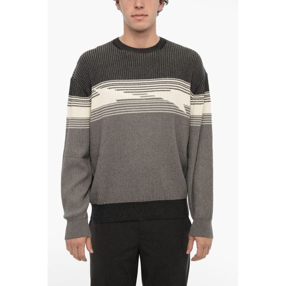 Cotton-and-Cashmere Crew-Neck Blouson Fit Sweater